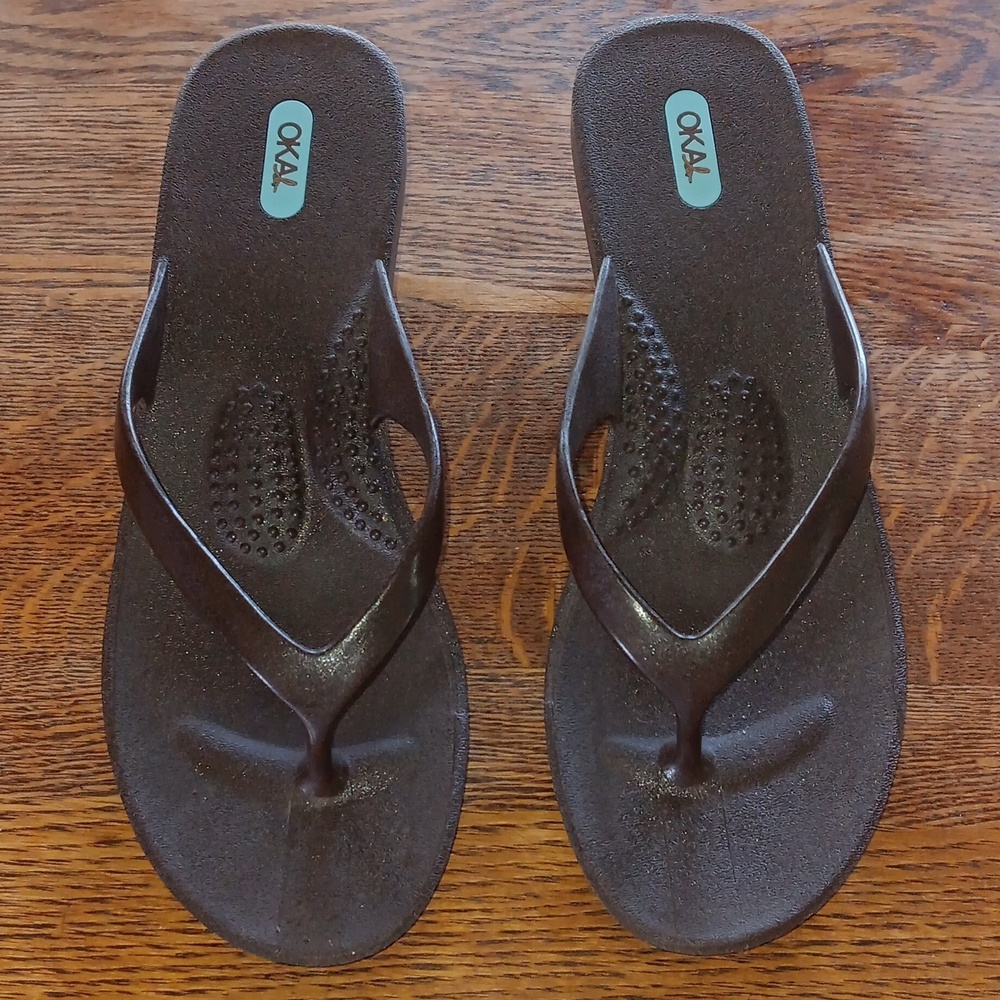 Dark Brown OKA B Wedge Sandals